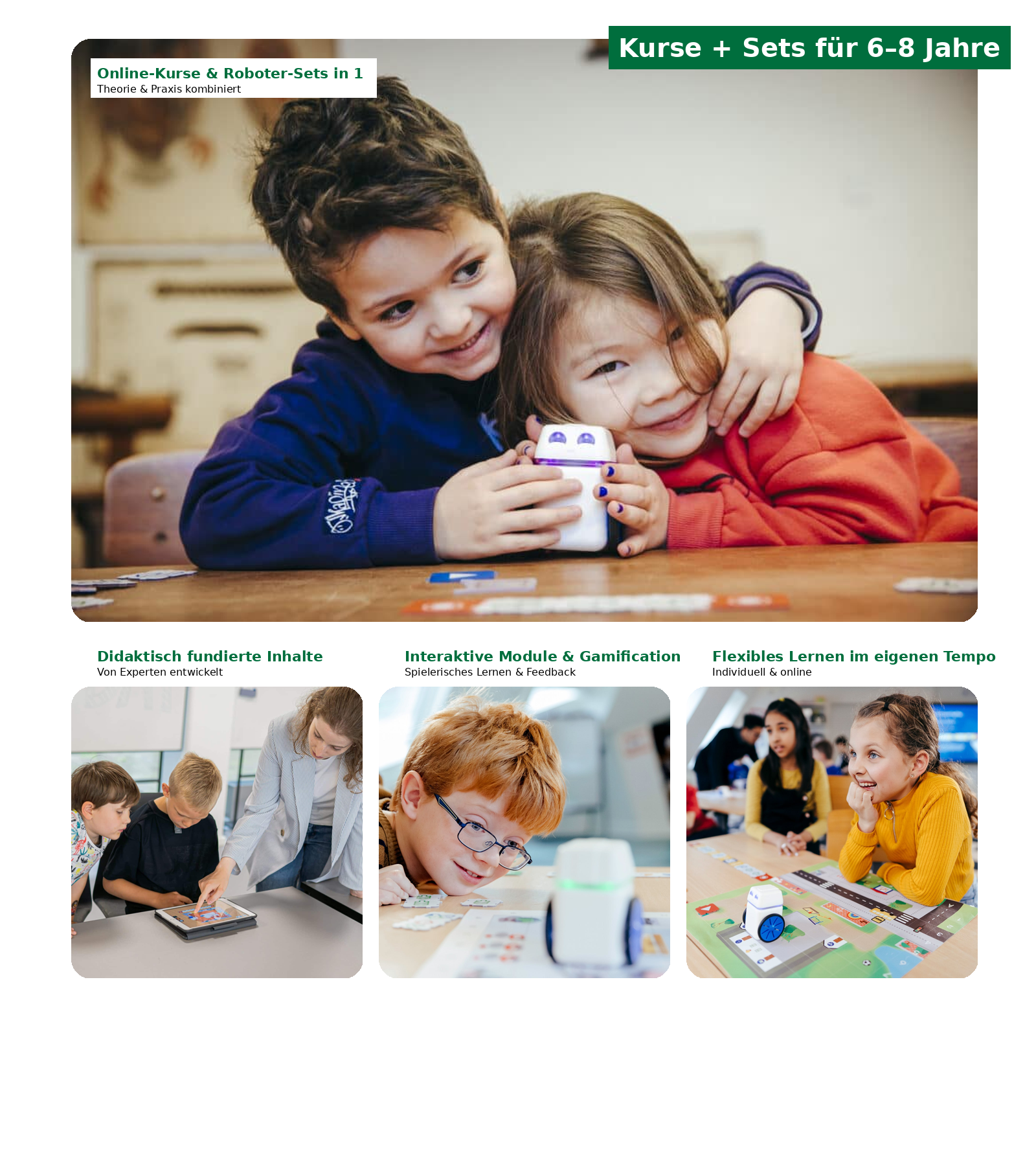 Robotik-Sets + wöchentliche Online-Kurse - Alter 6 -8