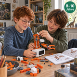 Robotik-Kurse für 8–10 Jahre: Zwei Jungen bauen mit dem VinciBot Creator Kit